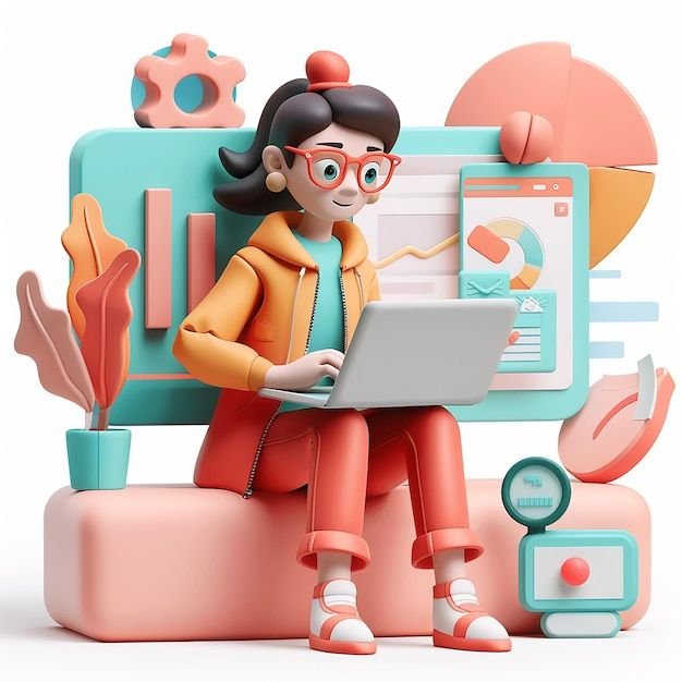 Team member reviewing a guest posting campaign report