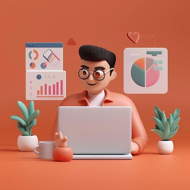 Link building specialist answering client messages on a laptop